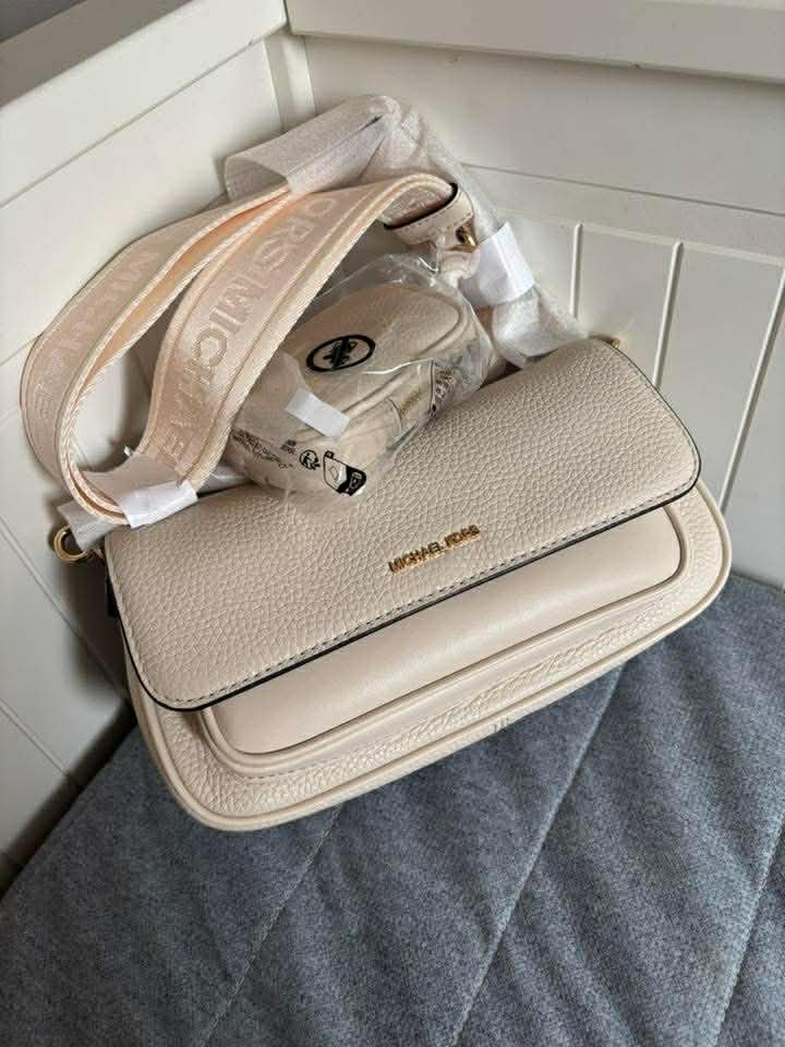 Listonoszka Michael Kors Jet Set Travel Small Crossbody with Pouch Leather Crem