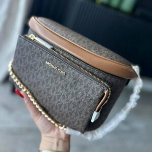 Michael Kors Nerka Slater Medium Embellished Sling Pack brown monogram