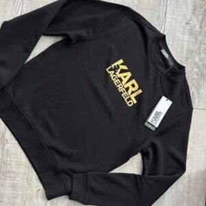 Męska klasyczna bluza z dużym złotym logo Karl Lagerfeld
