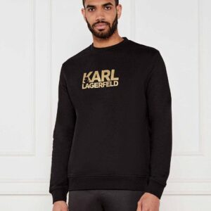 Męska klasyczna bluza z dużym złotym logo Karl Lagerfeld